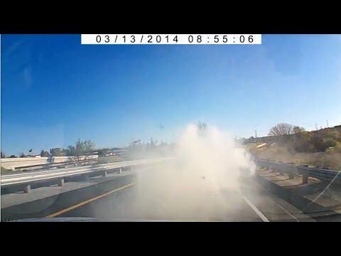 I80 Freeway in Roseville Smoking Honda Car