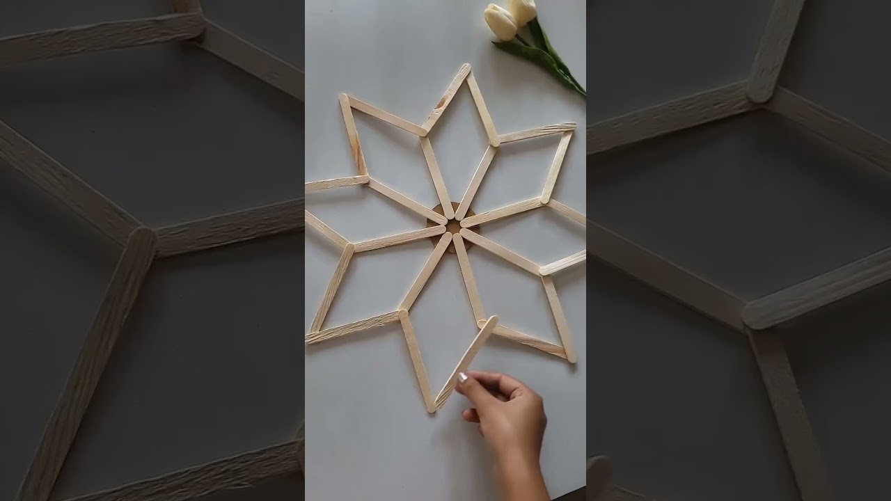 IceCream Sticks Wall Hanging #creative  #aestheticdecor #aesthetic #shorts #art #craft #diy