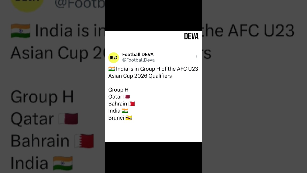 India 🇮🇳 is in Group H of the AFC U23 Asian Cup 2026 Qualifiers #AFCU23AsianCup #IndianFootball