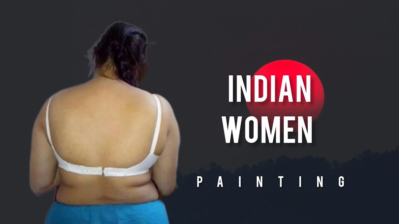INDIAN PLUS SIZE WOMEN PAINTING ll HOW TO DRAW WOMEN DRAWING l