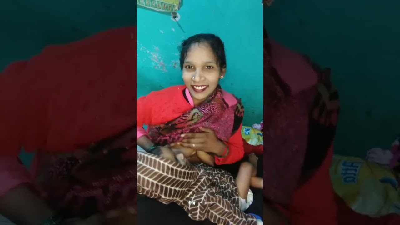 Indian wife breastfeeding vlog