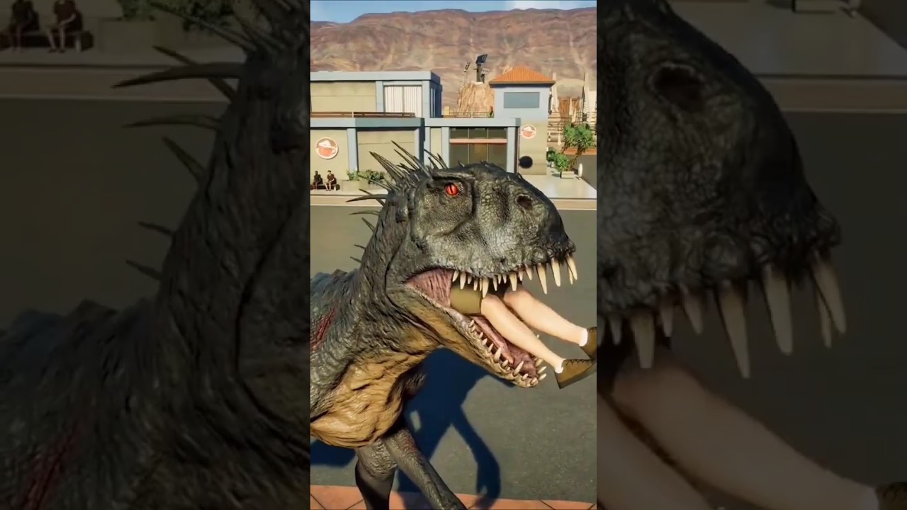 Indominus Rex eats people 4k video #indominusrex #dinosaurs  #jurassicworld #jurassicpark2023