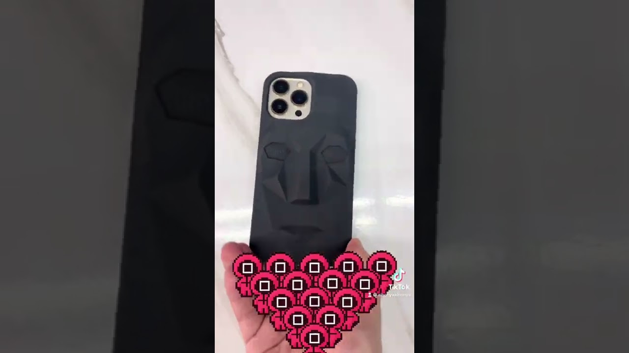 iPhone用イカゲーム 黒マスク風シリコンケース 肉厚シリコンでしっかり保護