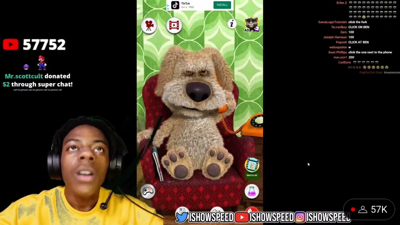 IShowSpeed plays talking Ben gets mad 😂😂