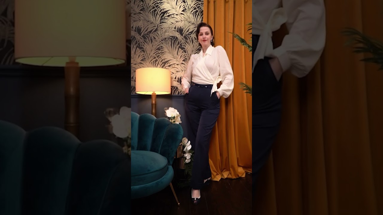Ivory Grace Blouse & 1930s and 40s Classic Trousers #1930s #1940s #vintageinspired #vintageglam