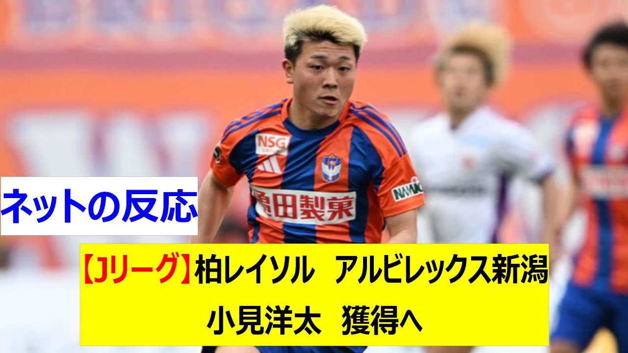 【Jリーグ】柏レイソル　アルビレックス新潟　小見洋太　獲得へ