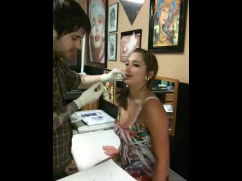 Jenny's lip piercing!