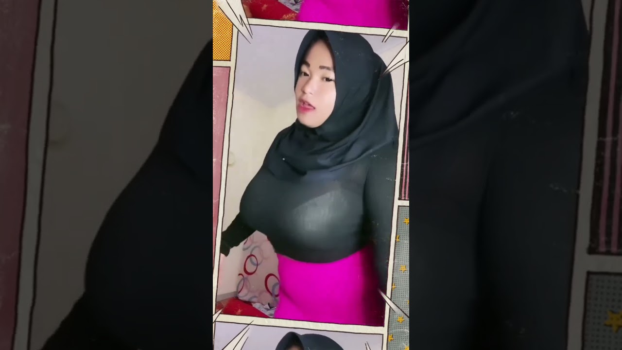 Jilbab tembus pandang toge  #jilbab#goyang#kelihatan#toge