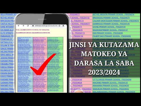 JINSI YA KUANGALIA MATOKEO YA DARASA LA SABA 2023/2024.....