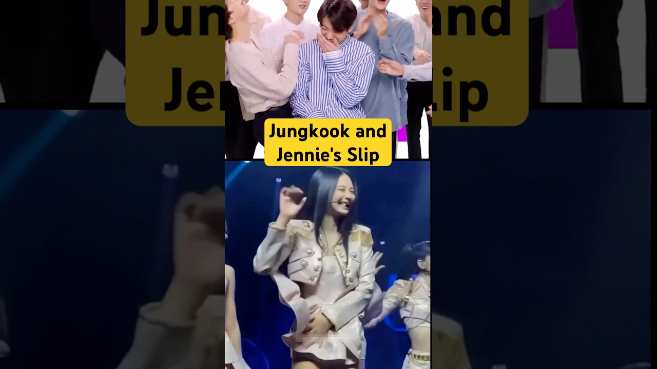 Jungkook Laughs at Jennie's Stage Slip #jungkook #jennie #bts #blackpink #kpop #achowtv