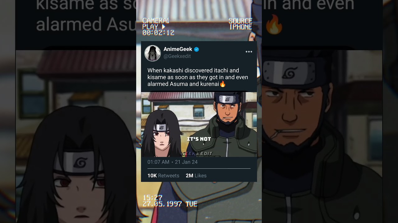 Kakashi warns Asuma/kurenai about itachi #narutoedit #shorts