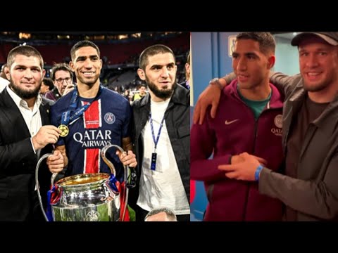 Khabib, Islam,Usman with Hakimi🔥Celebrating Champions League Victory