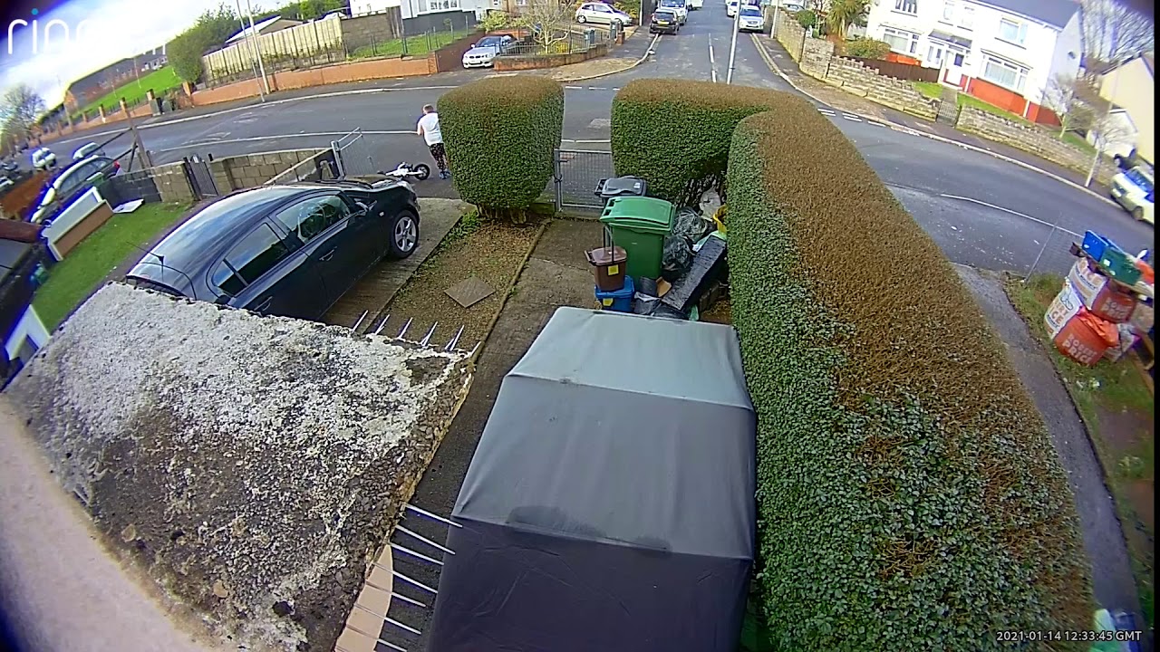 Kid crashes into garden gate on electric bike (ORIGINAL)