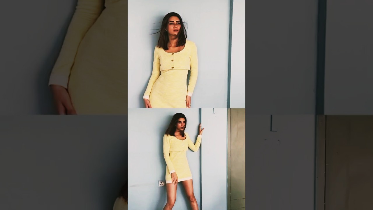 #kirtisanon raises the temperature in yellow #shorts