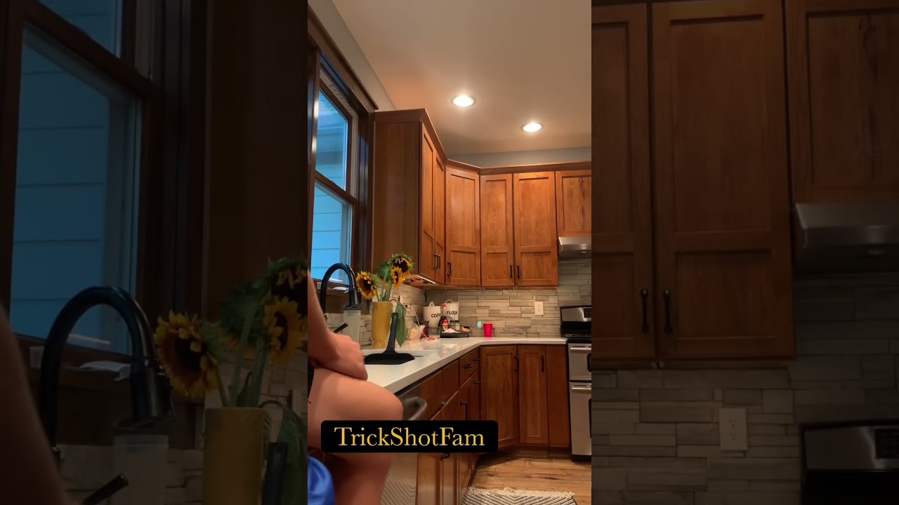 Kitchen ping pong #trickshots #shorts #indianabasketball