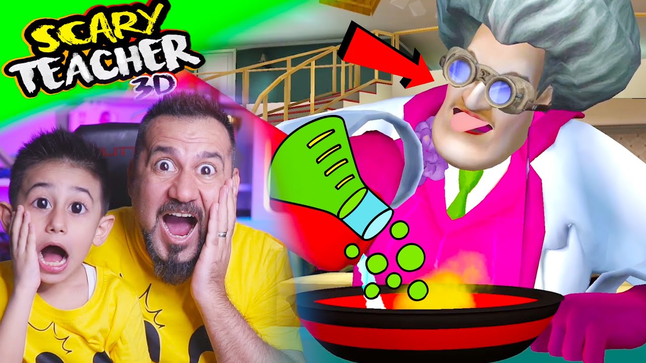 KIZGIN ÖĞRETMENİN GİZLİ ÇATI KATINDA ÇILGIN DENEY!  DENEY PATLADI! | SCARY TEACHER 3D OYNUYORUZ!