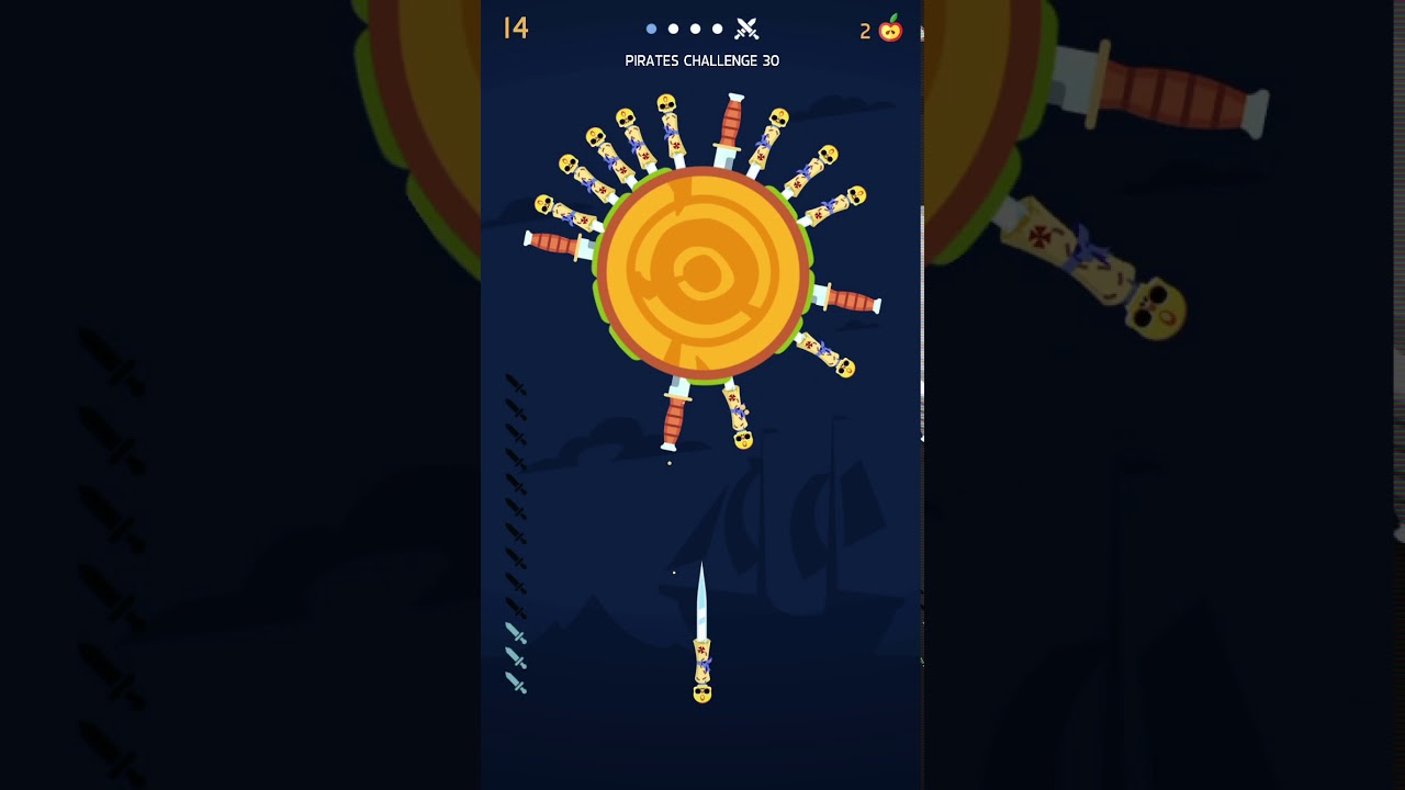Knife Hit Pirate Challenge 30(Ship’s Wheel Boss)