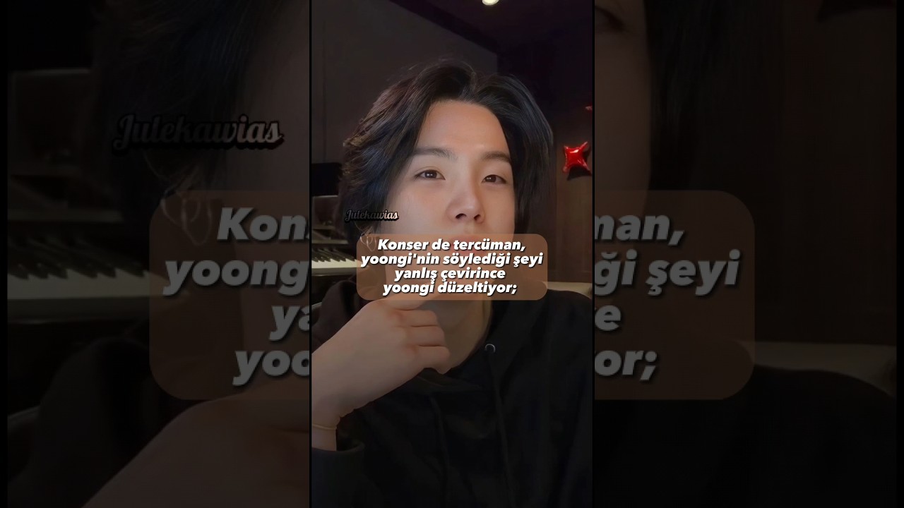 Konser de tercüman, yoongi'nin söylediği şeyi yanlış çevirince yoongi düzeltiyor;