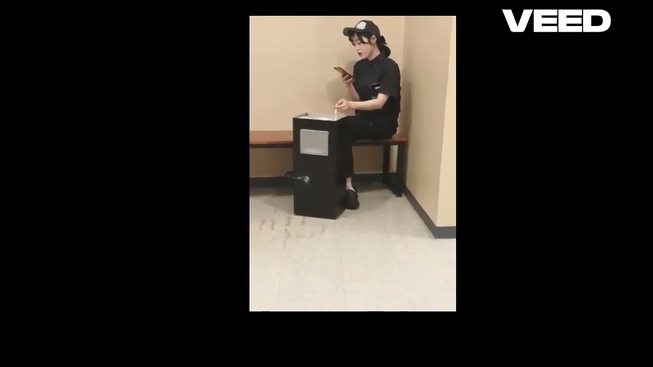 Korean girl smoking and spitting