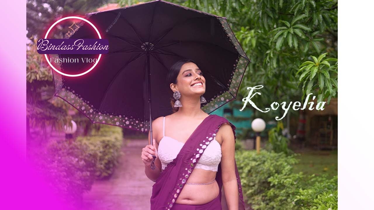 KOYELIYA | PURPLE SAREE LOOKS | BINDASS FASHION | FASHION VLOG I SAREE LOVER