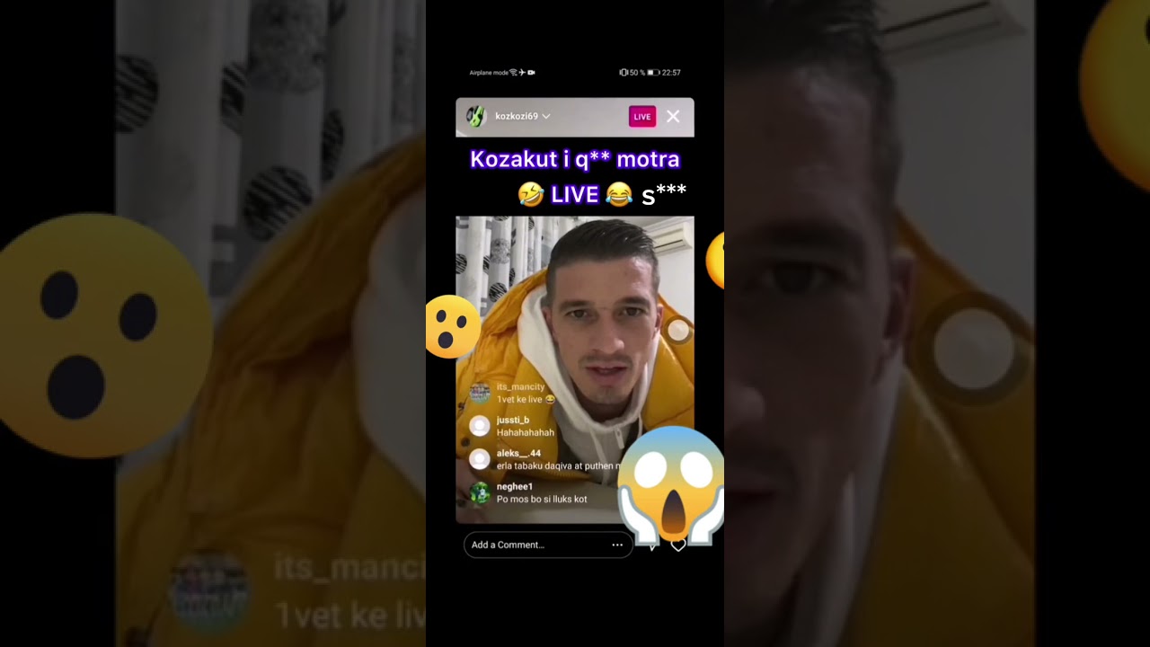 kozakun e gjen belaja live motra kozakut renkim 7ball ne dhomen tjt