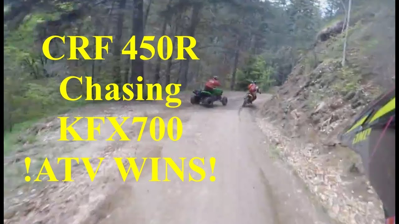 KTM SX450F & CRF450 chasing KFX 700 ATV WINS