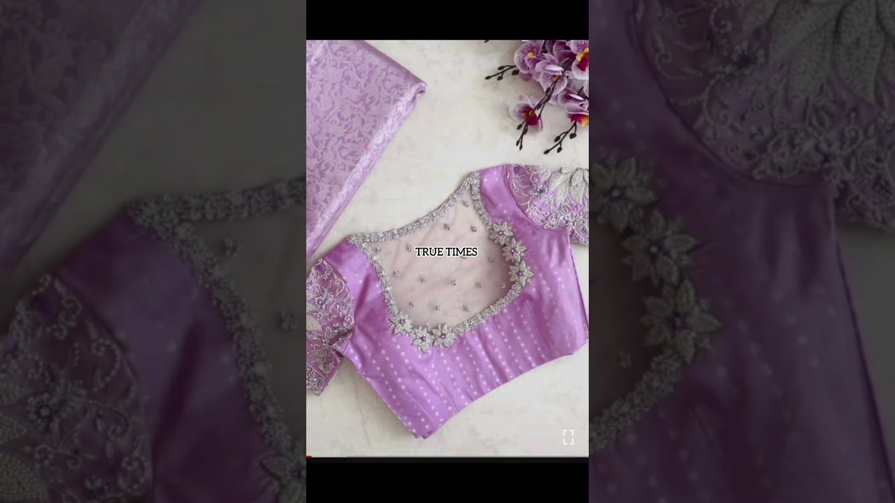 Lavender blouse | Lavender blouse designs | aari work blouse | Maggam work | zardosi work blouse
