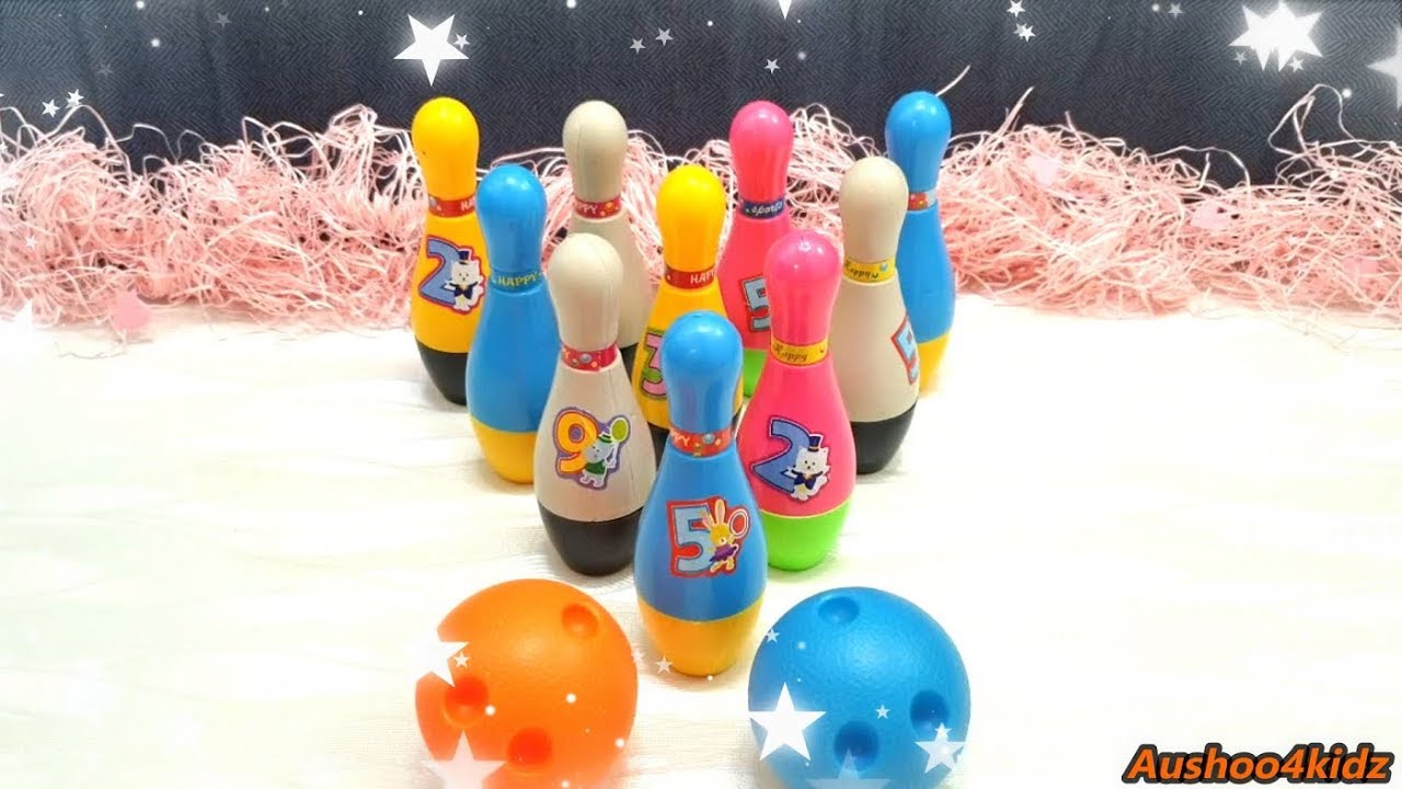Learn Colors with Colors Bowling Game - Colours for children /الألوان مع لعبة البولينج بالأنجليزيه