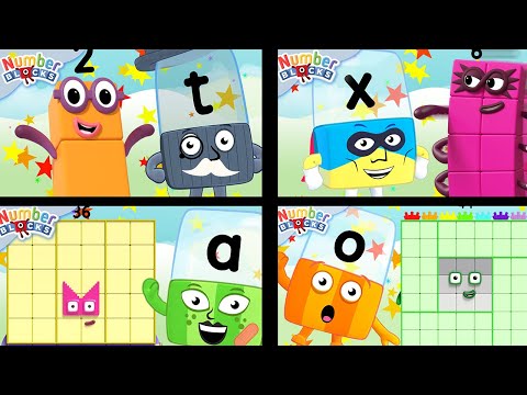 Learn to count & read | 4 hours of Alphablocks & Numberblocks Crossover - All Levels