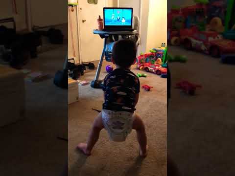 Leo Messing With His Packed Diaper