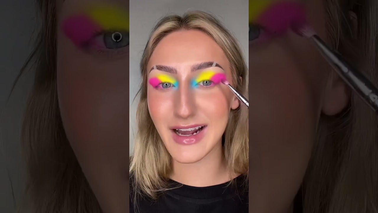 letting these pride filters choose my makeup 🩵💗💛 #makeupartist #makeupchallenge #beautychallenge