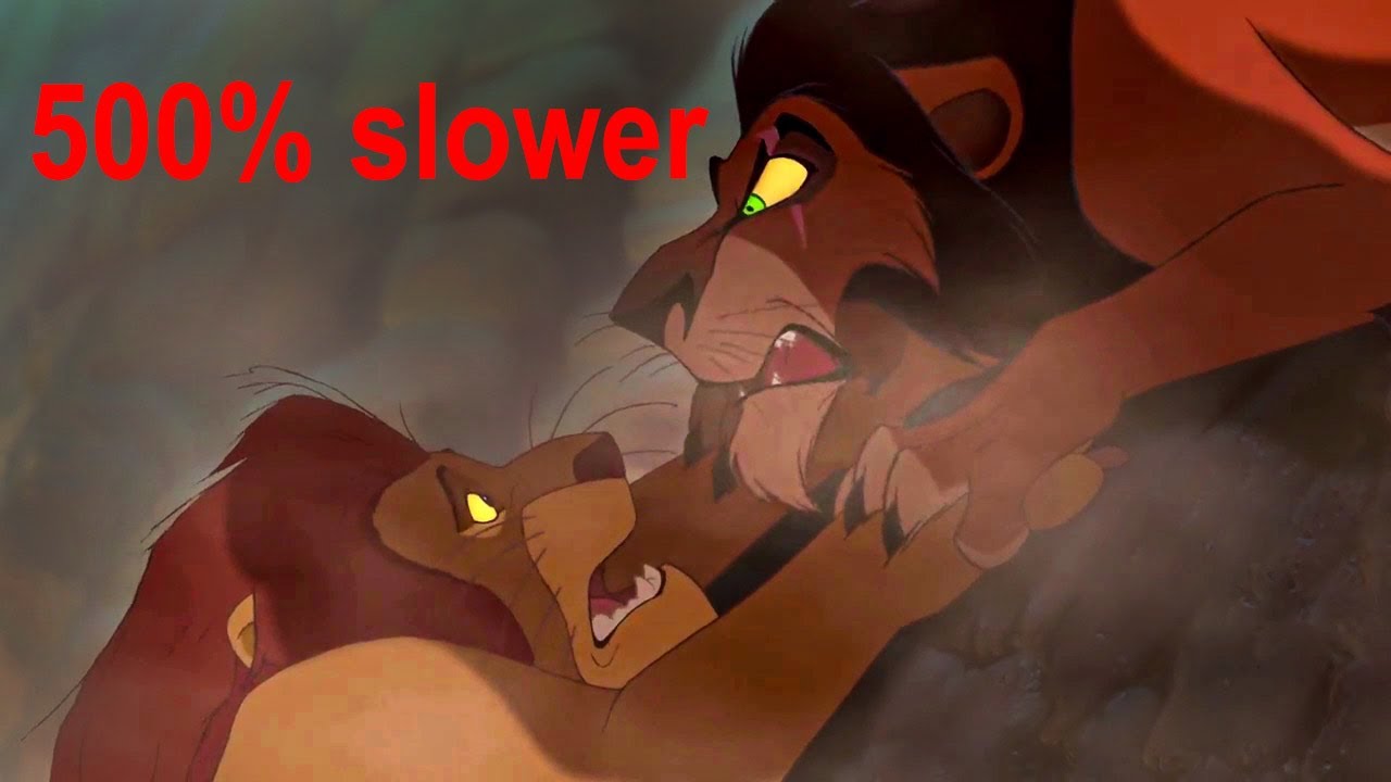 Lion King - Mufasa's death - 500% slower