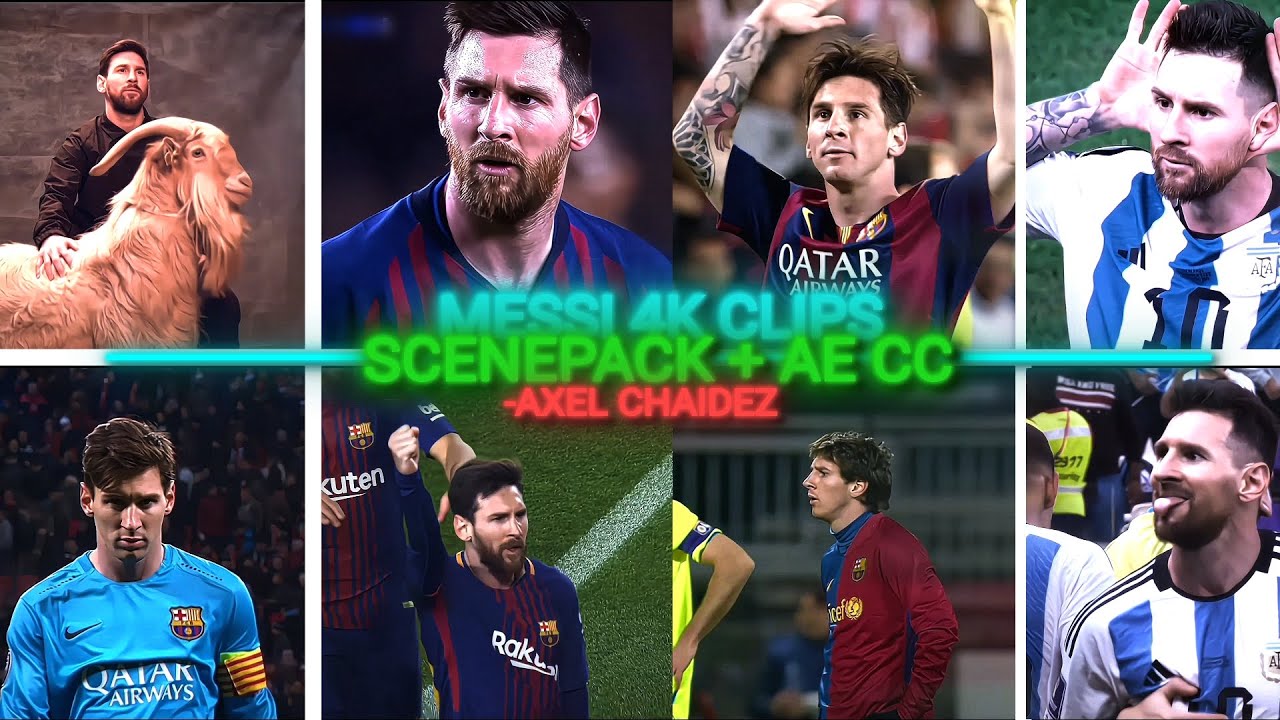 LIONEL MESSI • Scenepack 4K Clips Upscaled • Free clips For edits • CC AE + Topaz ⚽🔥 #messi #clips