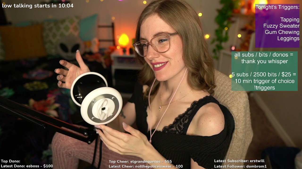 [Live ASMR] Mouth Sounds, Chewing Gum, Leggings (Clothing) Scratching, & More!