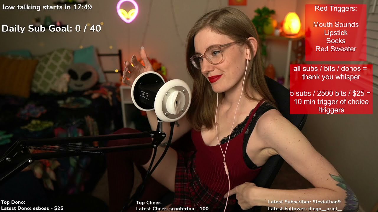 [Live ASMR] Mouth Sounds, Lipstick, Stocking Scratching, Cotton Balls, & More!