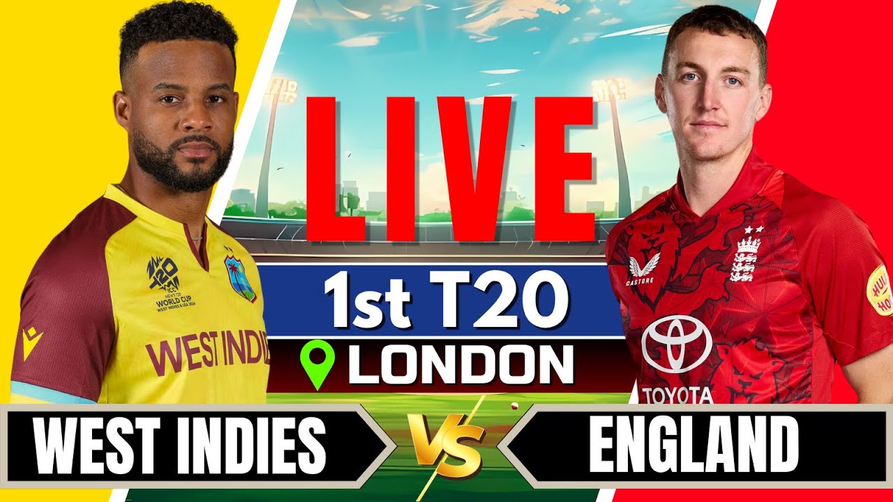 🔴Live: England vs West Indies | 1st T20 | Live Score & Commentary | Live cricket match today