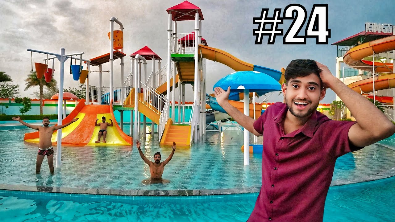Living 24 hours in water park challenge