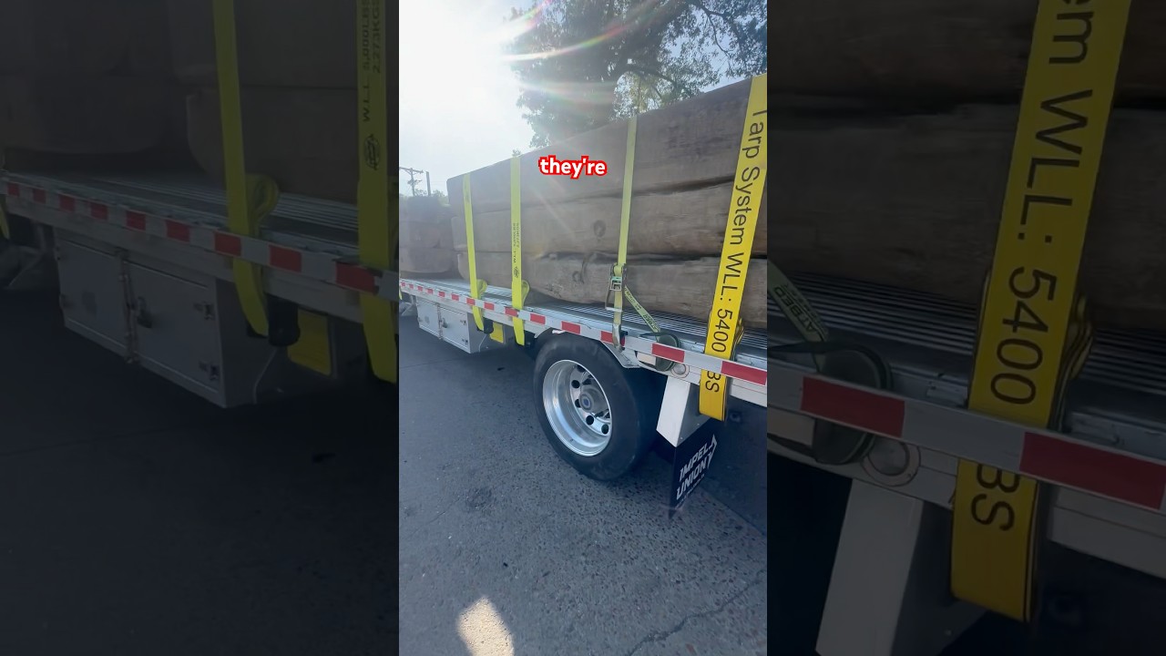 Loaded With Heavy Wooden Sticks #trucking