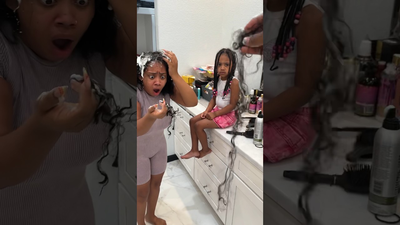 Londyn does  mommy hair and makes it fall out #shorts