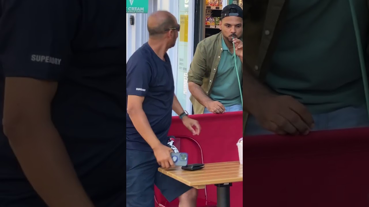 Long straw drinking stranger shake😁 #funny #shorts #comedy