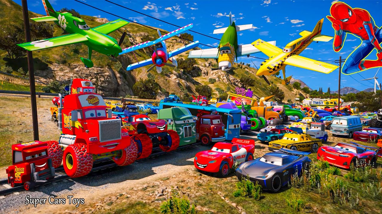 Lot of Disney Pixar Cars Unboxing Review | Lightning McQueen Bubble RC Car Police Mack Jackson Storm
