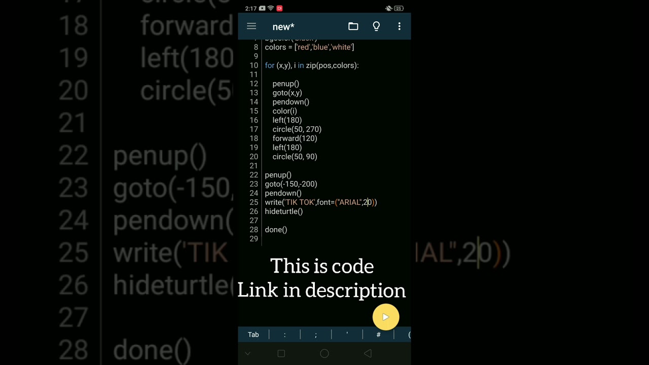making TIK TOK design using python turtle #shorts #trending #coding
