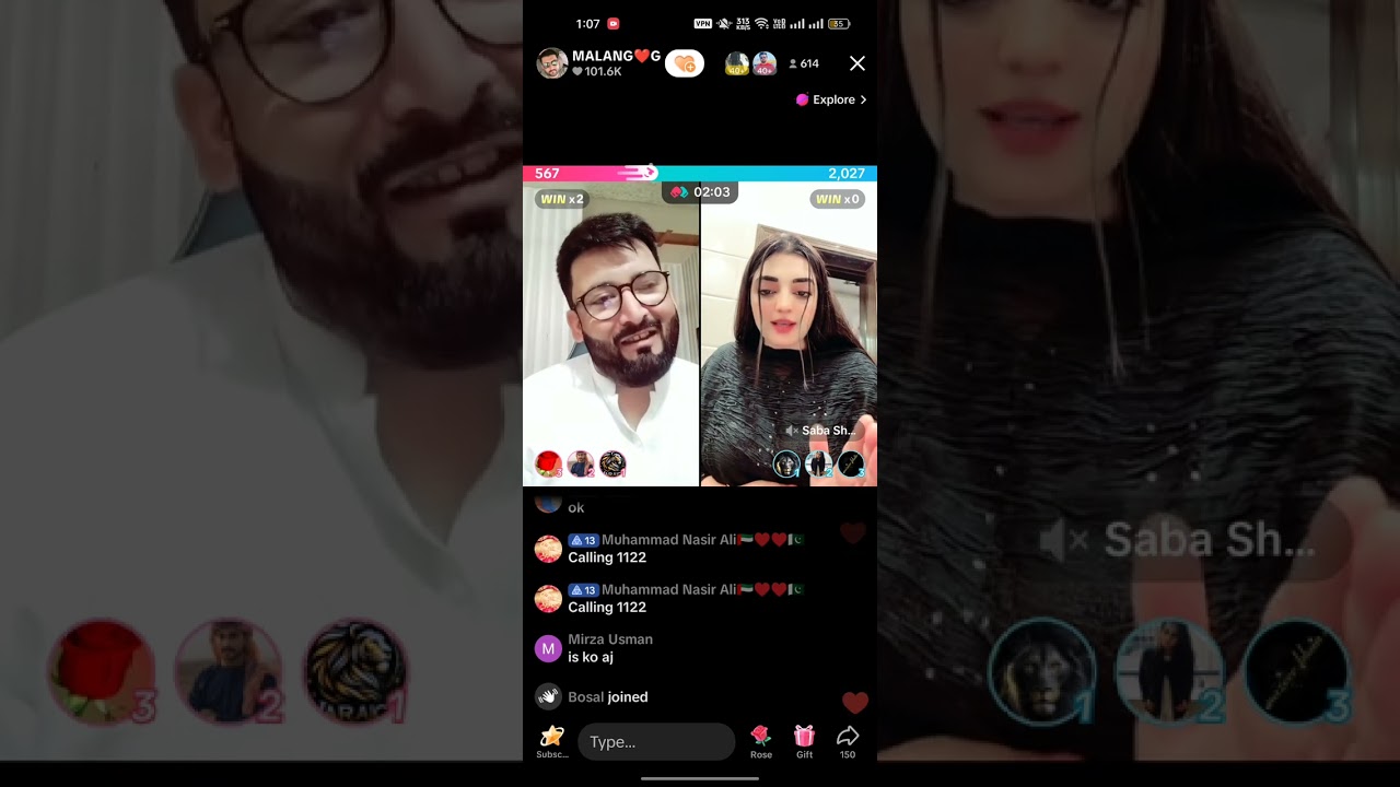 Malang VS Saba Shah funny Tik tok live punishment match 😅❤️