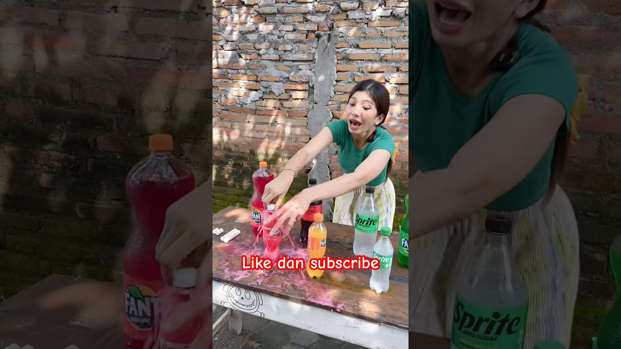 MAMI EKSPERIMEN MINUMAN SODA DICAMPUR PERMEN MINT MALAH MUNCRAT SAMPE BASAH😱😱 #viralvideo