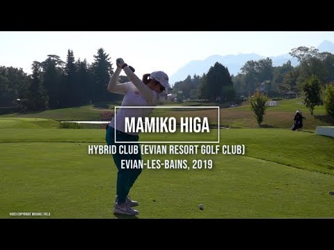 Mamiko Higa Golf Swing Hybrid (down-the-line), Evian Championship, Evian-les-Bains, July 2019.