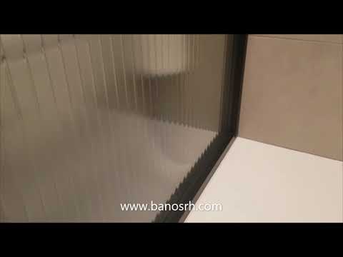 mampara de ducha fijo con perfil negro banosrh