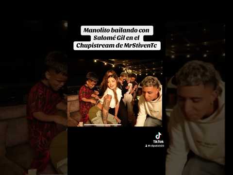 Manolito bailando con Salomé Gil en el Chupistream de @MrStivenTc