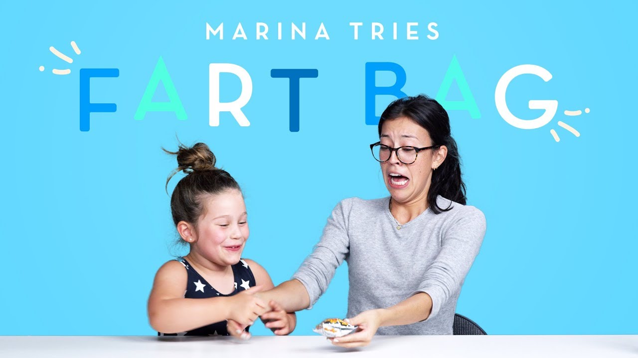 Marina Tries a Fart Bag | Kids Try | HiHo Kids
