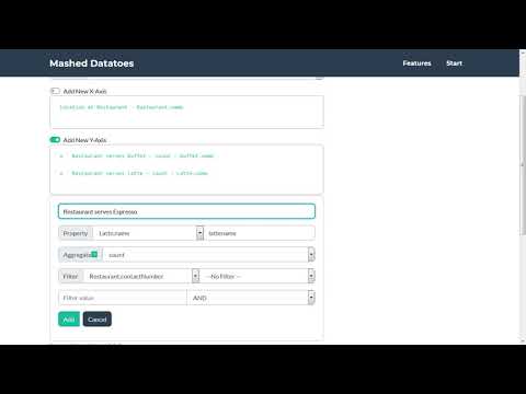 Mashed Datatoes demo - Query Builder merge functionality.