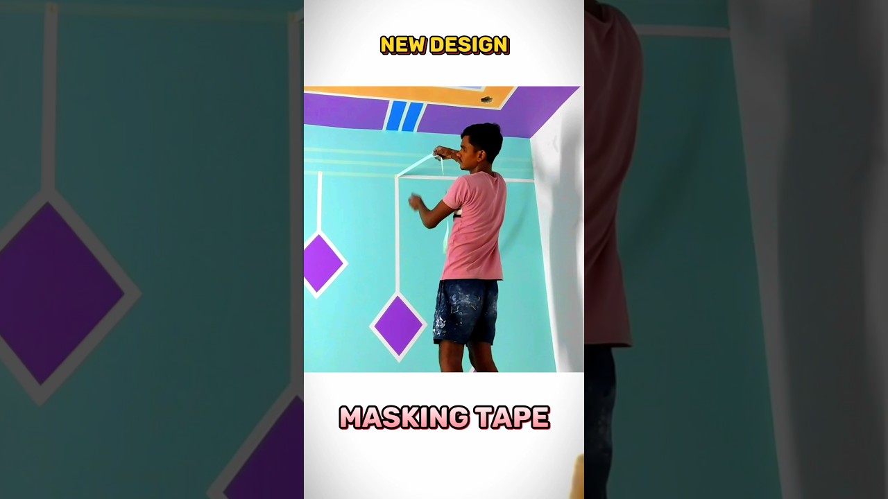 Masking tape | wall painting | #shorts